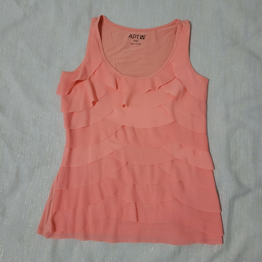 Peach ruffled tank